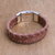 Men's leather wristband bracelet, 'Bali Pattern in Brown' - Men's Leather Wristband Bracelet in Brown from Bali