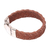 Men's leather wristband bracelet, 'Bali Pattern in Brown' - Men's Leather Wristband Bracelet in Brown from Bali