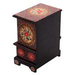 Batik wood jewelry chest, 'Parang Flowers' - Floral Batik Wood Jewelry Chest from Java