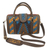Cotton handle handbag, 'Banda Bay' - Embroidered Cotton Handle Handbag in Saffron and Teal (image 2a) thumbail