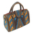 Cotton handle handbag, 'Banda Bay' - Embroidered Cotton Handle Handbag in Saffron and Teal (image 2c) thumbail