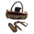Cotton handle handbag, 'Banda Bay' - Embroidered Cotton Handle Handbag in Saffron and Teal (image 2d) thumbail