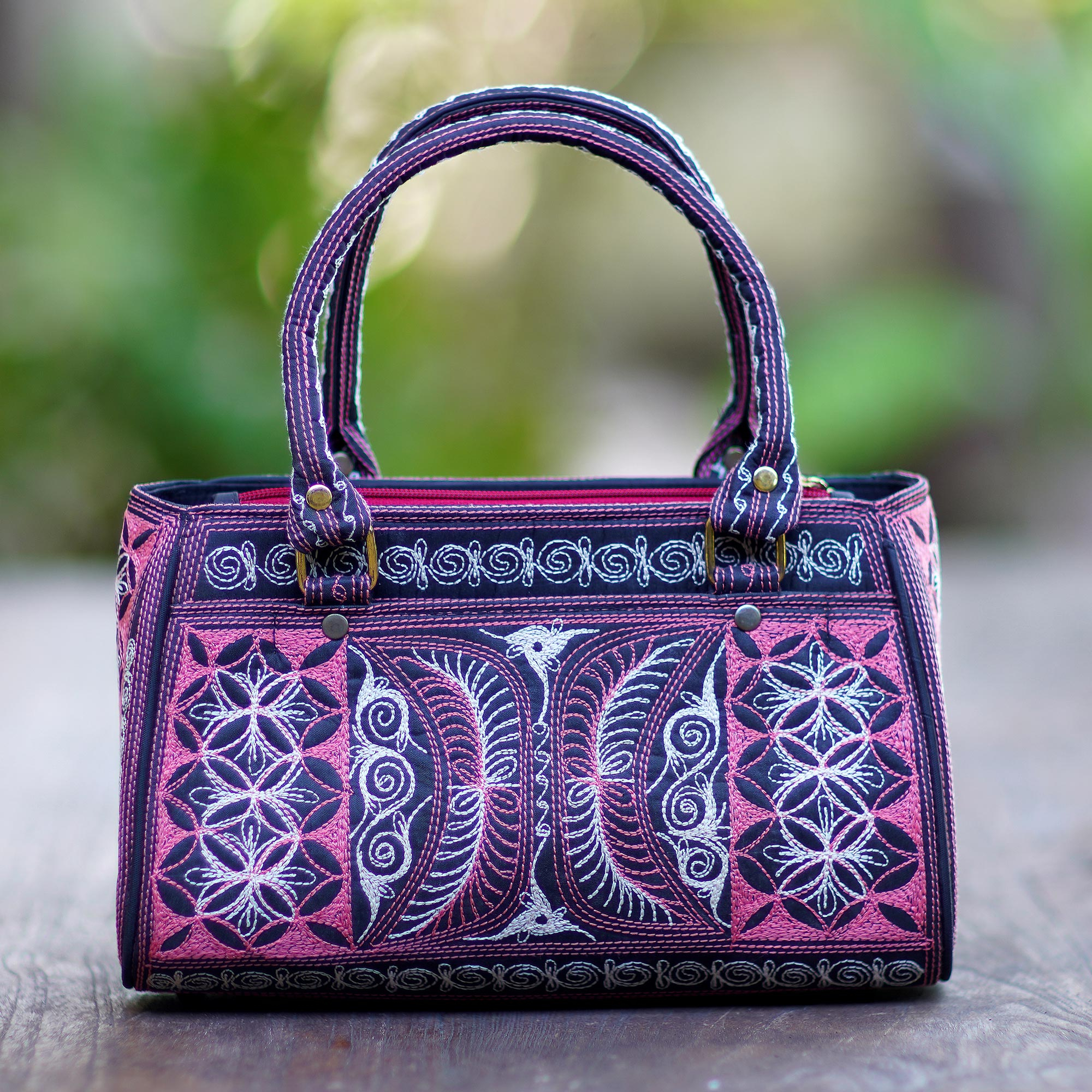 Laga Designs Handmade Vegan Embroidered Purse Handbag Lavender Ethnic  Dainty | eBay