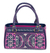 Cotton handle handbag, 'Carnation Crescents' - Embroidered Cotton Handle Handbag in Carnation and Ivory