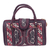 Cotton handbag, 'Carnation Crescents' (11.5 inch) - Embroidered Cotton Handbag in Carnation and Ivory (11.5 in.)