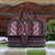 Cotton travel bag, 'Carnation Crescents' - Embroidered Cotton Travel Bag in Carnation and Ivory