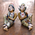 Ceramic sculptures, 'Relaxing Loro Blonyo' (pair) - Ceramic Relaxing Loro Blonyo Sculptures from Java (Pair)