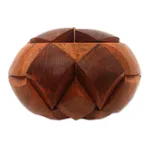 Teak wood puzzle, 'Magical Illusion' - Handcarved Teak Wood Puzzle from Java