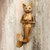 Wood wall sculpture, 'Mermaid Cat' - Suar Wood Mermaid Cat Wall Sculpture from Bali (image 2) thumbail