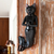 Wandskulptur aus Holz - Schwarze Meerjungfrau-Katzen-Wandskulptur aus Suar-Holz aus Bali