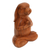 Wood sculpture, 'Praying Beagle in Brown' - Suar Wood Praying Beagle Sculpture from Bali (image 2d) thumbail