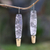 Sterling silver dangle earrings, 'Beautiful Textures' - Sterling Silver Dangle Earrings with Gold Mica Accent thumbail