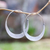 Sterling silver hoop earrings, 'Crescent Soul' - Modern Sterling Silver Hoop Earrings from Bali thumbail