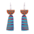 Sterling silver and polymer clay drop earrings, 'Bright Stripes' - Striped Sterling Silver and Polymer Clay Drop Earrings (image 2a) thumbail