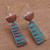 Sterling silver and polymer clay drop earrings, 'Bright Stripes' - Striped Sterling Silver and Polymer Clay Drop Earrings (image 2b) thumbail