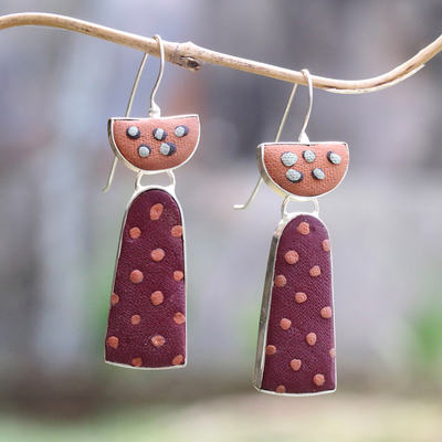 modern earrings polymer clay and sterling silver STR-LD