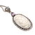 Amethyst and bone pendant necklace, 'Mary and Baby Jesus' - Religious Amethyst and Bone Pendant Necklace from Java