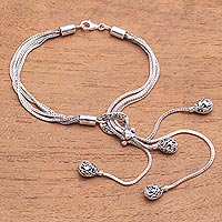 Sterling silver chain bracelet, 'Queen Beauty'