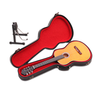 Dekorative Miniatur-Akustikgitarre aus Mahagoniholz
