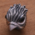Men's obsidian ring, 'Sharp Hawk' - Men's Obsidian and Sterling Silver Hawk Ring from Bali (image 2b) thumbail