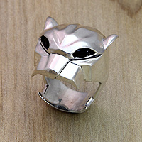 Featured review for Mens obsidian ring, Mouth of the Jaguar