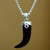 Men's obsidian pendant necklace, 'Fang Talisman' - Men's Obsidian Fang Pendant Necklace from Bali (image 2) thumbail