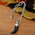Men's obsidian pendant necklace, 'Fang Talisman' - Men's Obsidian Fang Pendant Necklace from Bali (image 2c) thumbail