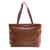 Leather shoulder bag, 'Starry Landscape in Mahogany' - Star Pattern Leather Shoulder Bag in Mahogany from Bali