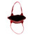 Leather tote, 'Twilight Blast' - Patterned Leather Tote in Crimson from Bali