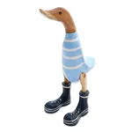 Wood and bamboo root sculpture, 'Swimming Duck' - Acacia Wood and Bamboo Root Swimming Duck Sculpture