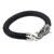 Men's leather braided wristband bracelet, 'Dragon King' - Men's Dragon-Themed Leather Braided Wristband Bracelet thumbail