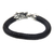 Men's leather braided wristband bracelet, 'Dragon King' - Men's Dragon-Themed Leather Braided Wristband Bracelet (image 2b) thumbail