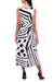 Rayon A-line dress, 'Black and White Jungle' - Onyx and Eggshell Rayon A-Line Dress from Bali (image 2c) thumbail