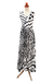 Rayon A-line dress, 'Black and White Jungle' - Onyx and Eggshell Rayon A-Line Dress from Bali (image 2d) thumbail
