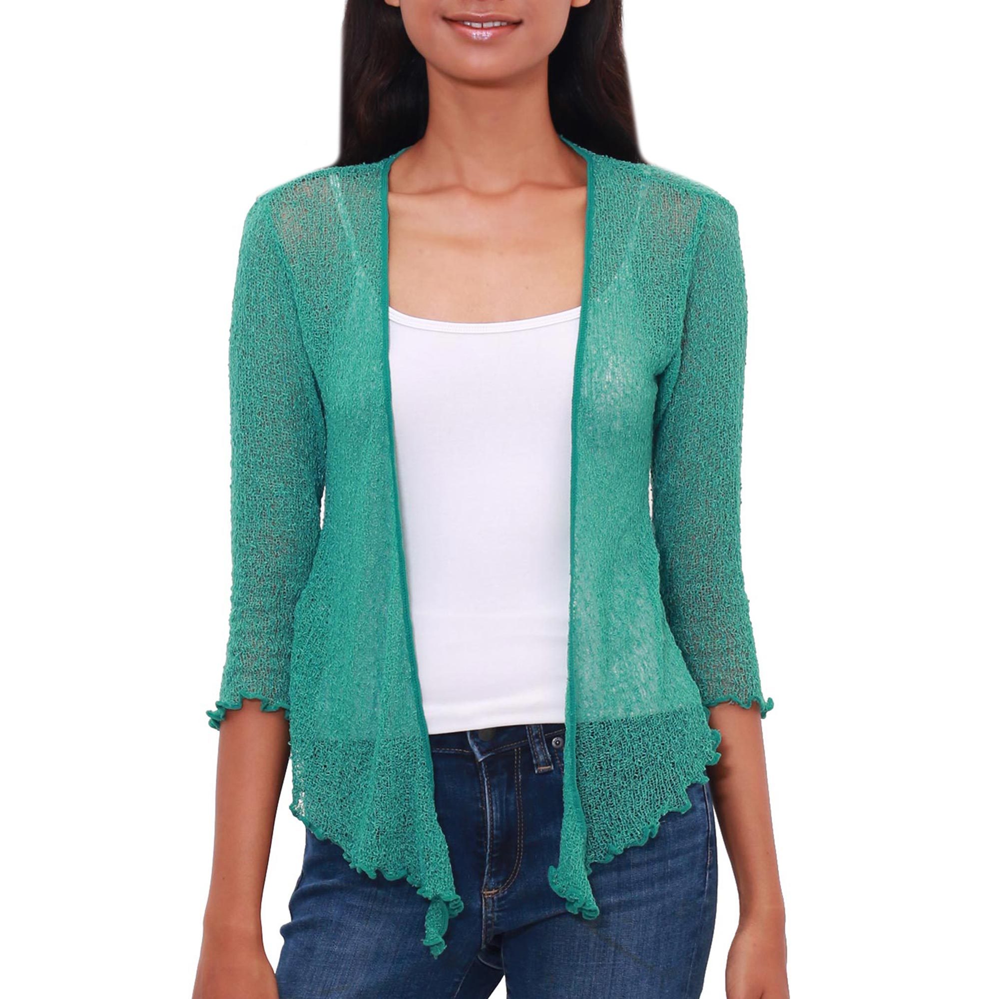 UNICEF Market Lightweight Cardigan in Jade Green from Bali Jade