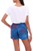 Batik rayon shorts, 'Rainy at Dawn' - Blue and Red Batik Rayon Shorts from Bali (image 2d) thumbail