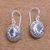Blue topaz dangle earrings, 'Central Glitter' - 3-Carat Oval Blue Topaz Dangle Earrings from Bali (image 2) thumbail