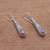 Garnet dangle earrings, 'Regal Order' - 2-Carat Oval Garnet Dangle Earrings from Bali (image 2b) thumbail