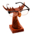 Wood eyeglasses holder, 'Studious Deer in Natural' - Deer-Shaped wood Eyeglasses Stand with a Natural Finish