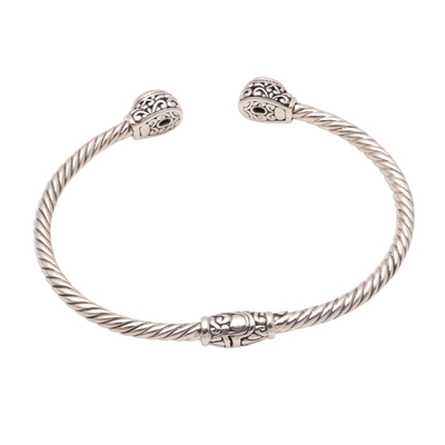 Amethyst cuff bracelet, 'Generous Sparkle' - Faceted Amethyst Cuff Bracelet from Bali