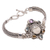 Multi-gemstone pendant bracelet, 'Guardian of the Rainbow' - Multi-Gemstone and Bone Pendant Bracelet from Bali
