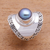 Cultured pearl cocktail ring, 'Mountaintop in Peacock' - Peacock Cultured Pearl Cocktail Ring Crafted in Bali (image 2b) thumbail