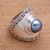 Cultured pearl cocktail ring, 'Mountaintop in Peacock' - Peacock Cultured Pearl Cocktail Ring Crafted in Bali (image 2c) thumbail