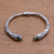 Peridot cuff bracelet, 'Hint of Twilight' - Peridot and Sterling Silver Floral Motif Cuff Bracelet (image 2b) thumbail