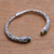 Peridot cuff bracelet, 'Hint of Twilight' - Peridot and Sterling Silver Floral Motif Cuff Bracelet (image 2c) thumbail
