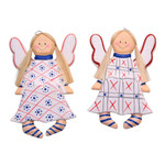 Wood decorative accents, 'Sitting Angels' (pair) - Wood Angel Decorative Accents from Bali (Pair)