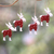 Wood ornaments, 'Winter Goats in Red' (set of 4) - Wood Goat Ornaments in Red from Bali (Set of 4) (image 2) thumbail