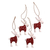 Wood ornaments, 'Winter Goats in Red' (set of 4) - Wood Goat Ornaments in Red from Bali (Set of 4)