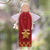 Wood holiday decor, 'Star Angel in Red' - Red Wood Angel with a Star in Holiday Decor from Bali thumbail