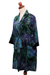Cotton and rayon blend robe, 'Seaweed Bubble' - Bubble Motif Cotton and Rayon Blend Robe from Bali